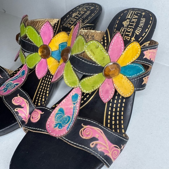 L'ATISTE Women's Multicolor Floral Sandals - Picture 3 of 9
